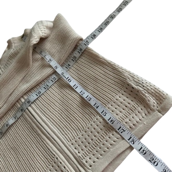 Mossimo Women's S Tan Zip Up Knit Cropped Long Sleeves Crew Neck Sweater Top - Picture 13 of 16